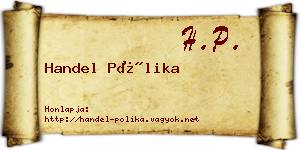 Handel Pólika névjegykártya